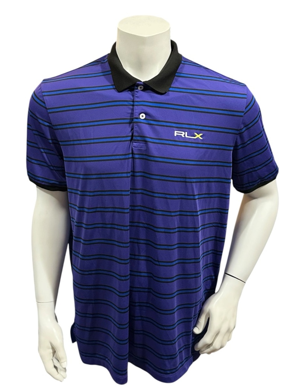 Polo Ralph Lauren Men’s Polo Shirt Striped Purple Black Short Sleeve XL
